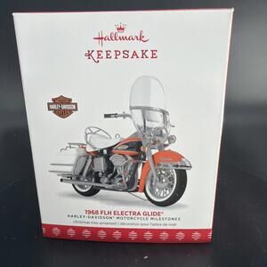 Hallmark Keepsake Ornament Harley Davidson 1968 FLH Electra Glide Motorcycle NIB
